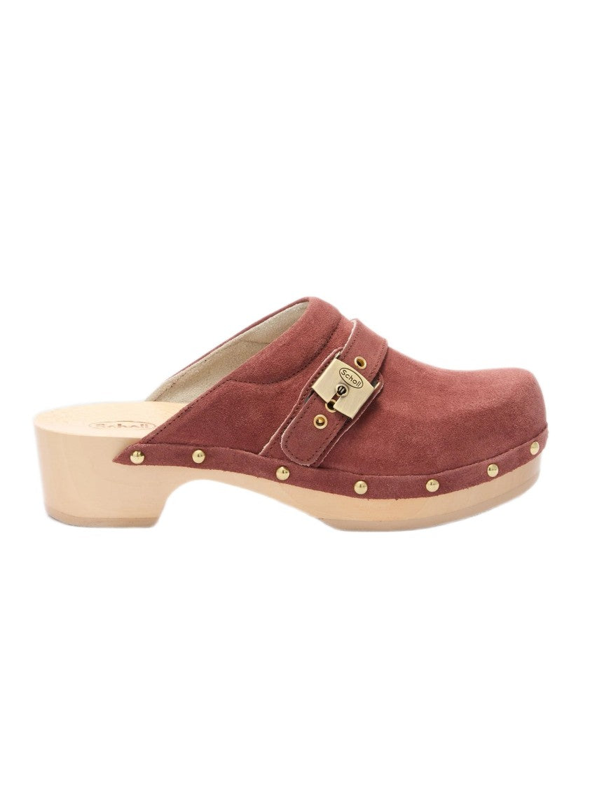 Scholl Iconic Retro Clog Sandals With Gold-Tone Buckle