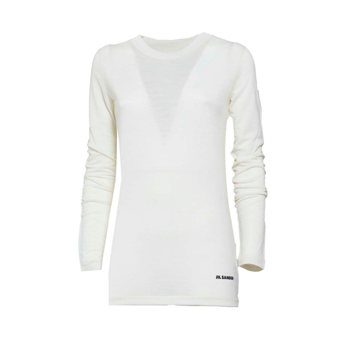 Jil Sander Cream Wool Blend Long Sleeve T-Shirt