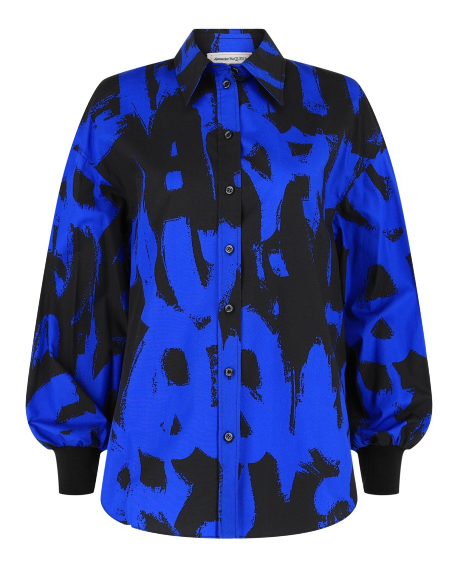 Alexander Mcqueen Graffiti Logo Button-Up Shirt