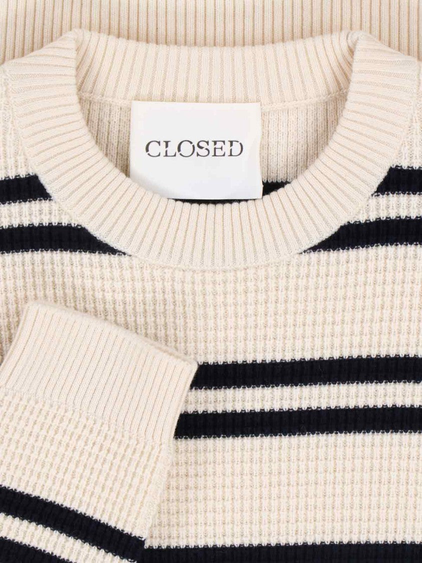 Closed Contrasting Stripe Knit Sweater With Relaxed Fit