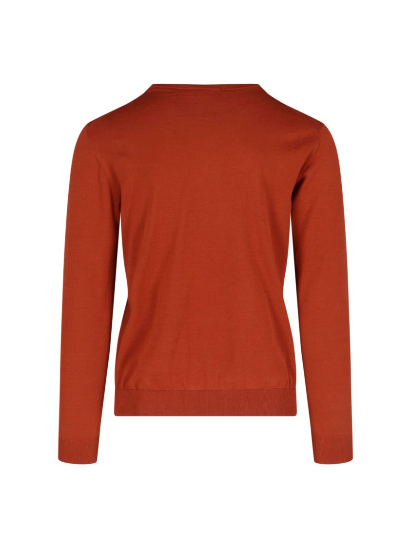 Drumohr V-Neck Sweater – Orange