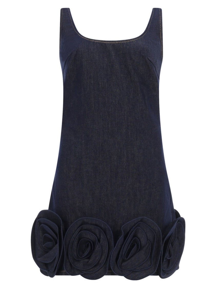 Self-Portrait Fitted Scoop Neck Cotton Mini Dress