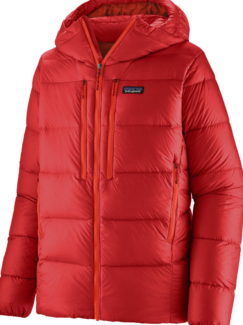 Patagonia Red Fitz Roy Down Hoody Polyester Jacket