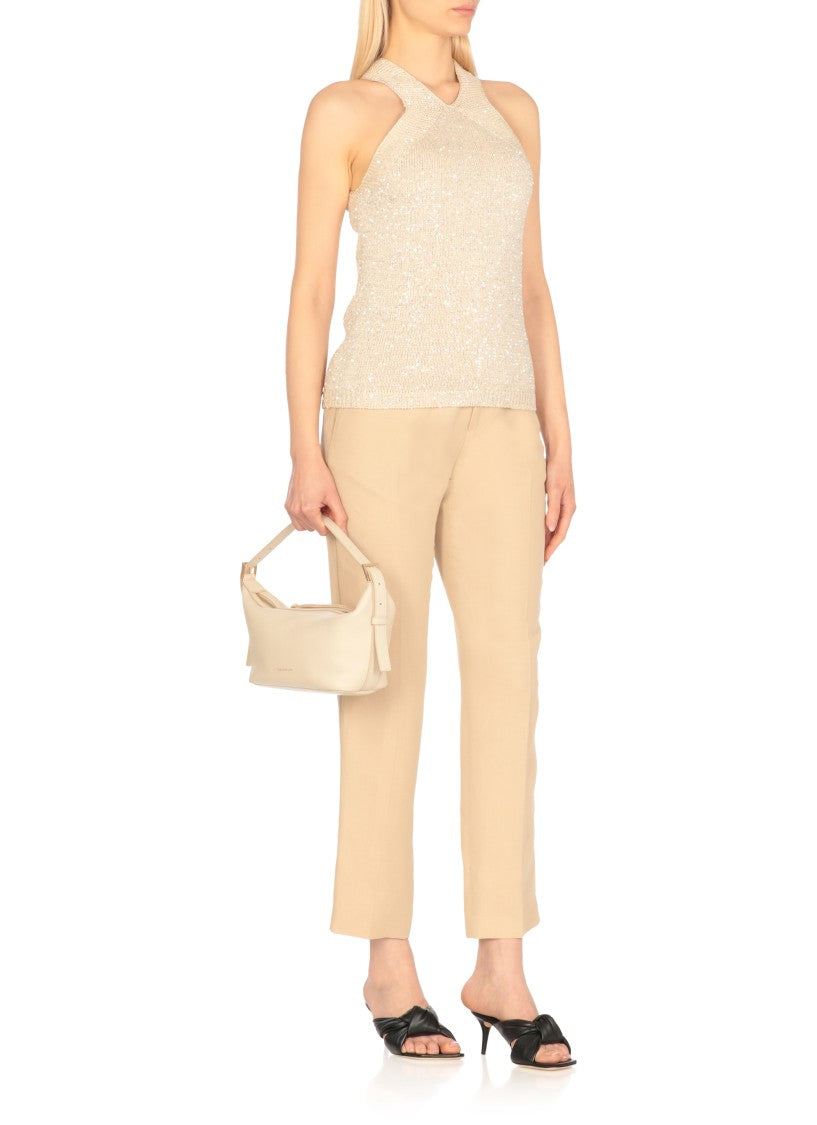 Fabiana Filippi Beige Cotton Blend Top
