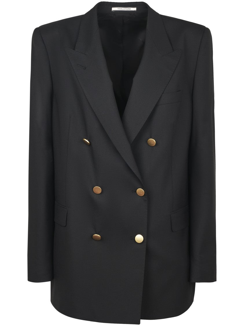 Tagliatore Over-Sized Virgin Wool Blend Jacket With Minimalist Design