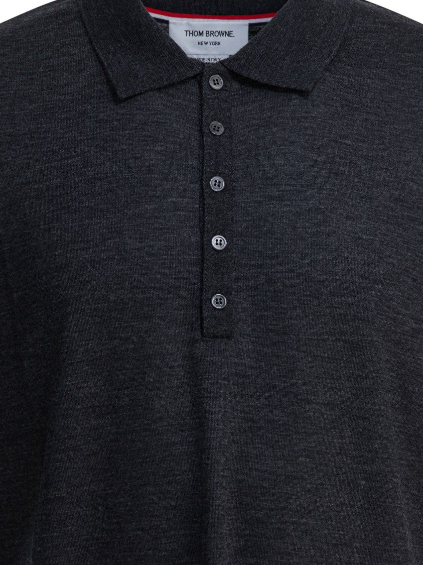 Thom Browne "4-Bar" Wool Polo Shirt