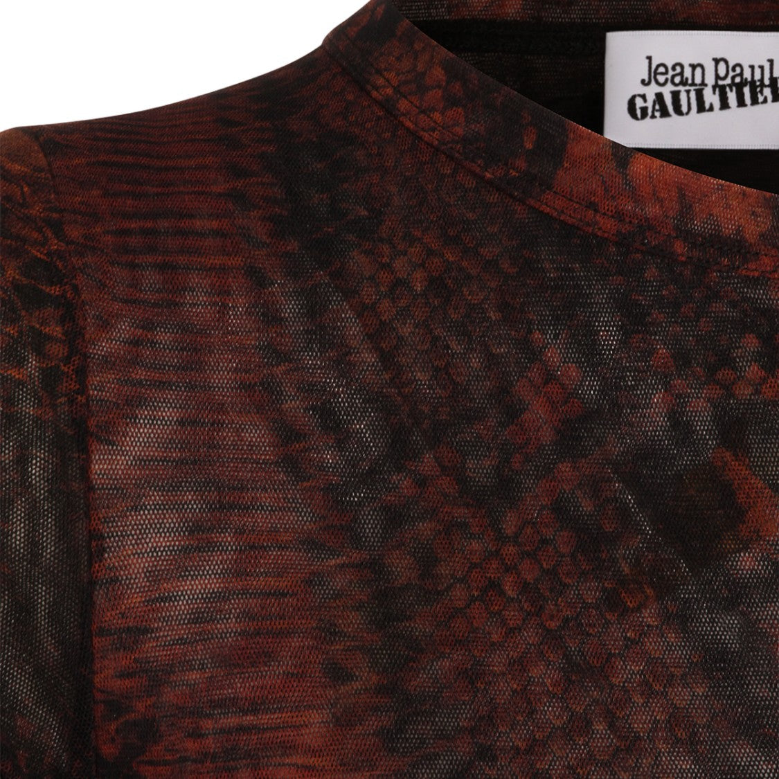 Jean Paul Gaultier Textured Semi-Sheer Fitted Top With Snake-Skin Design