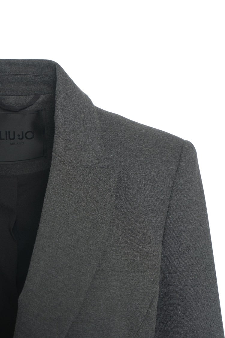 Liu Jo Tailored Grey Blazer With Notched Lapels