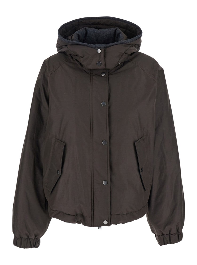 Brunello Cucinelli Green Jacket With High Collar