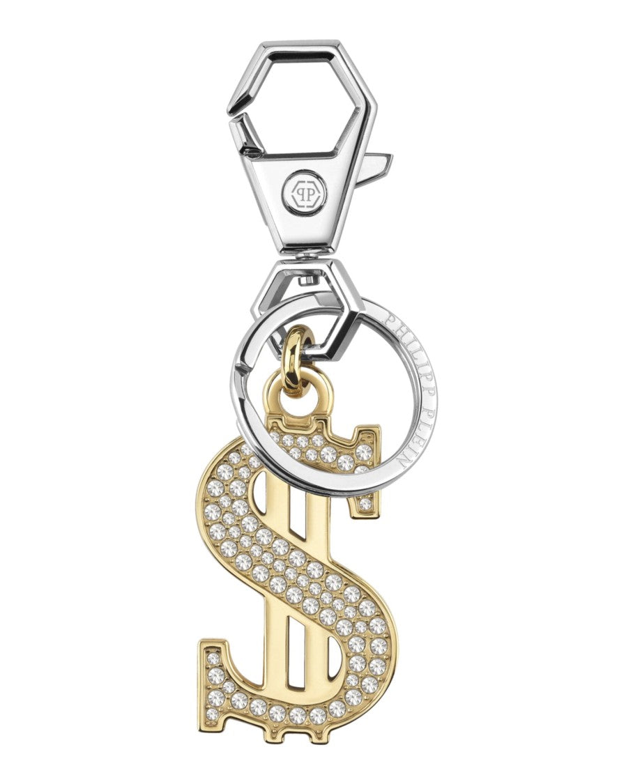 Philipp Plein Dollar Sign Keychain With Preciosa Crystals