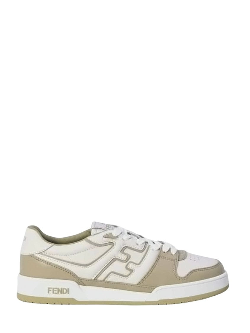 Fendi Low-Top Calf Leather Sneakers With Distinctive Logo