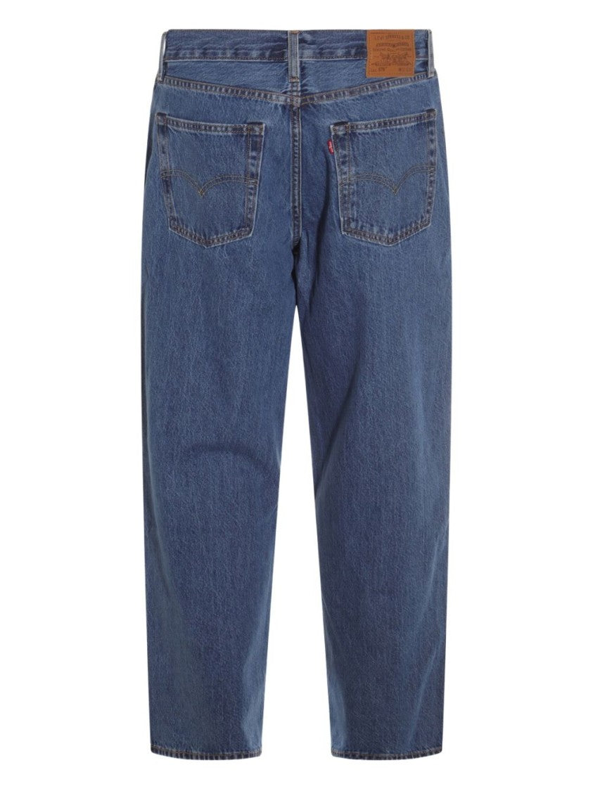 Levi's Mid-Blue Denim Cropped Jeans With Classic Five-Pocket Design