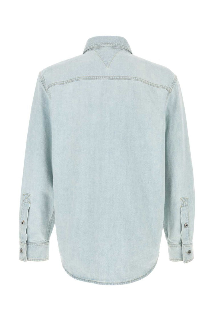 Bottega Veneta Light Wash Denim Shirt With Button-Down Front