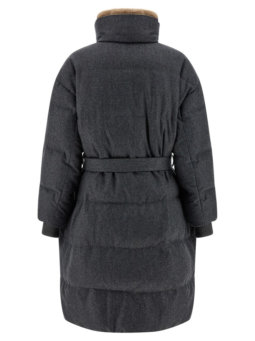 Brunello Cucinelli Shearling Neck Down Jacket