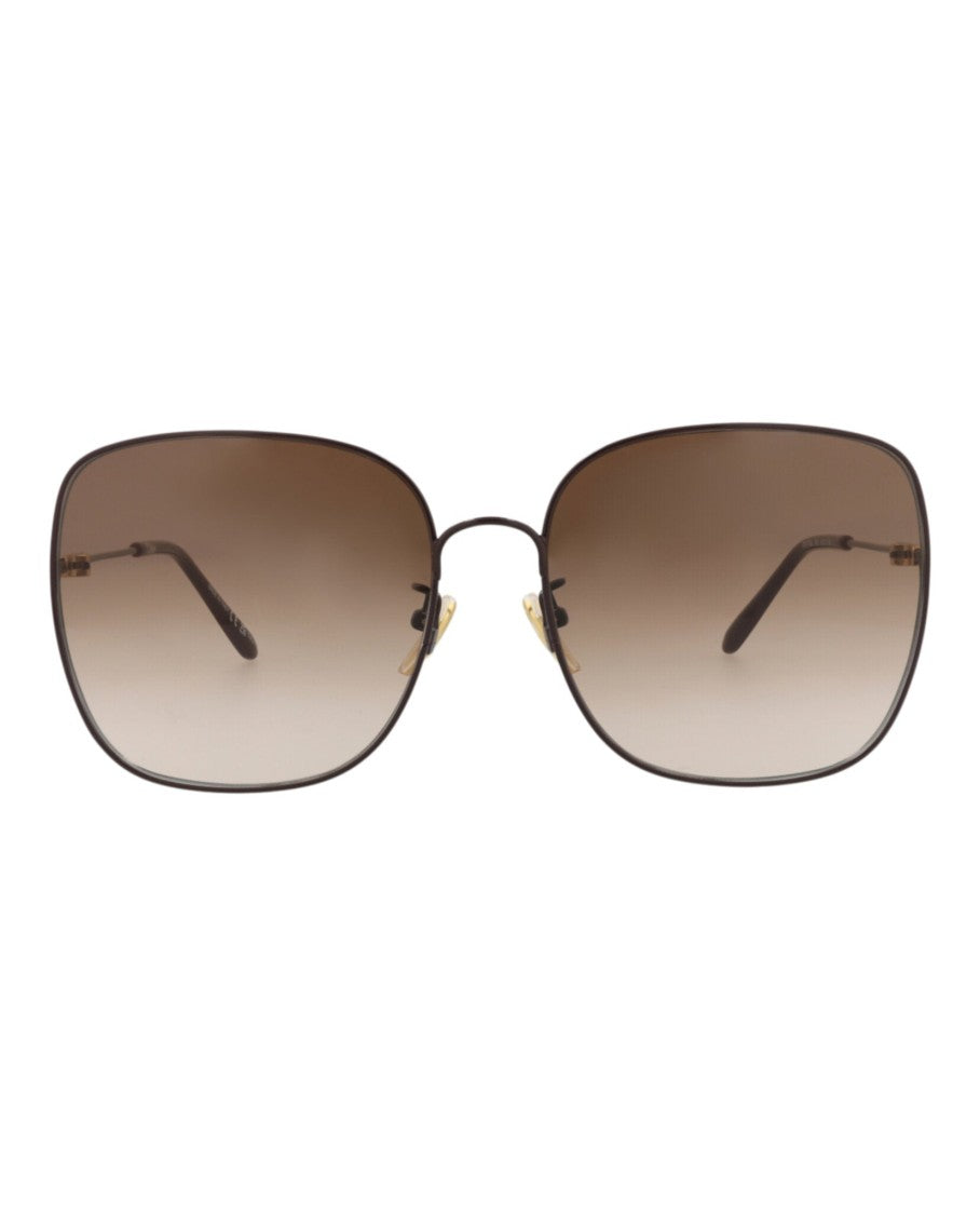 Chloé Square-Frame Metal Sunglasses With Gradient Lenses