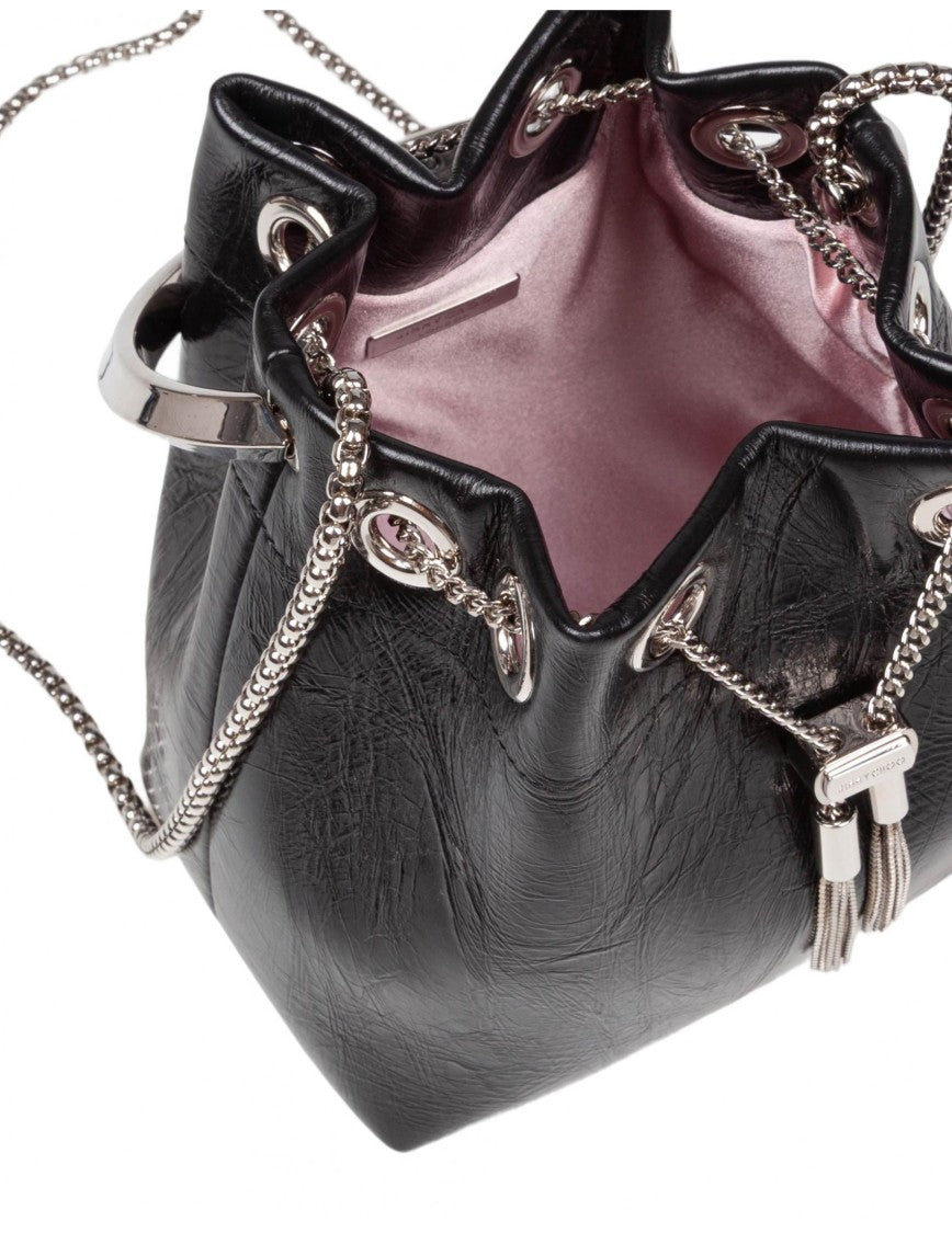 Jimmy Choo Black Bon Bon Tzz Patent Leather Bag