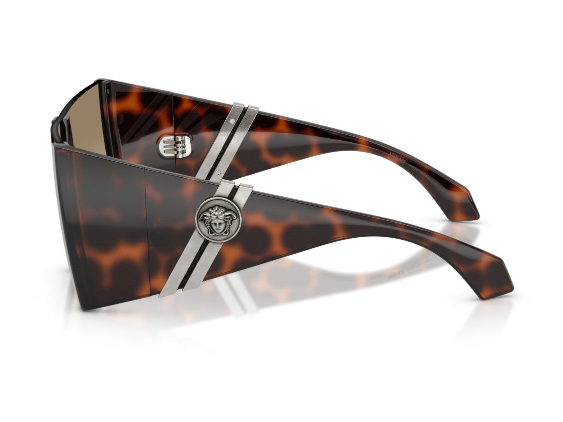 Versace Tortoiseshell 0Ve4515 Oversized Shield Sunglasses