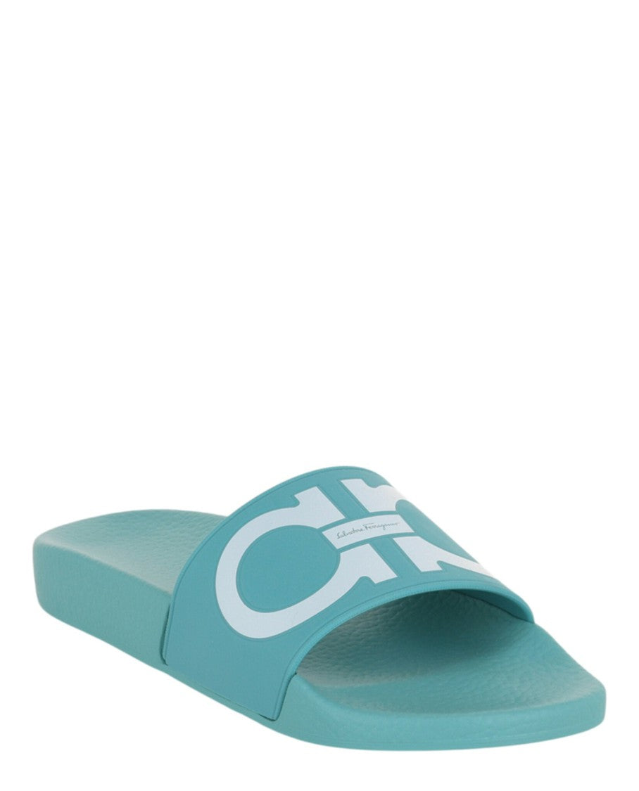 Ferragamo Groovy Dual Gancini Slides