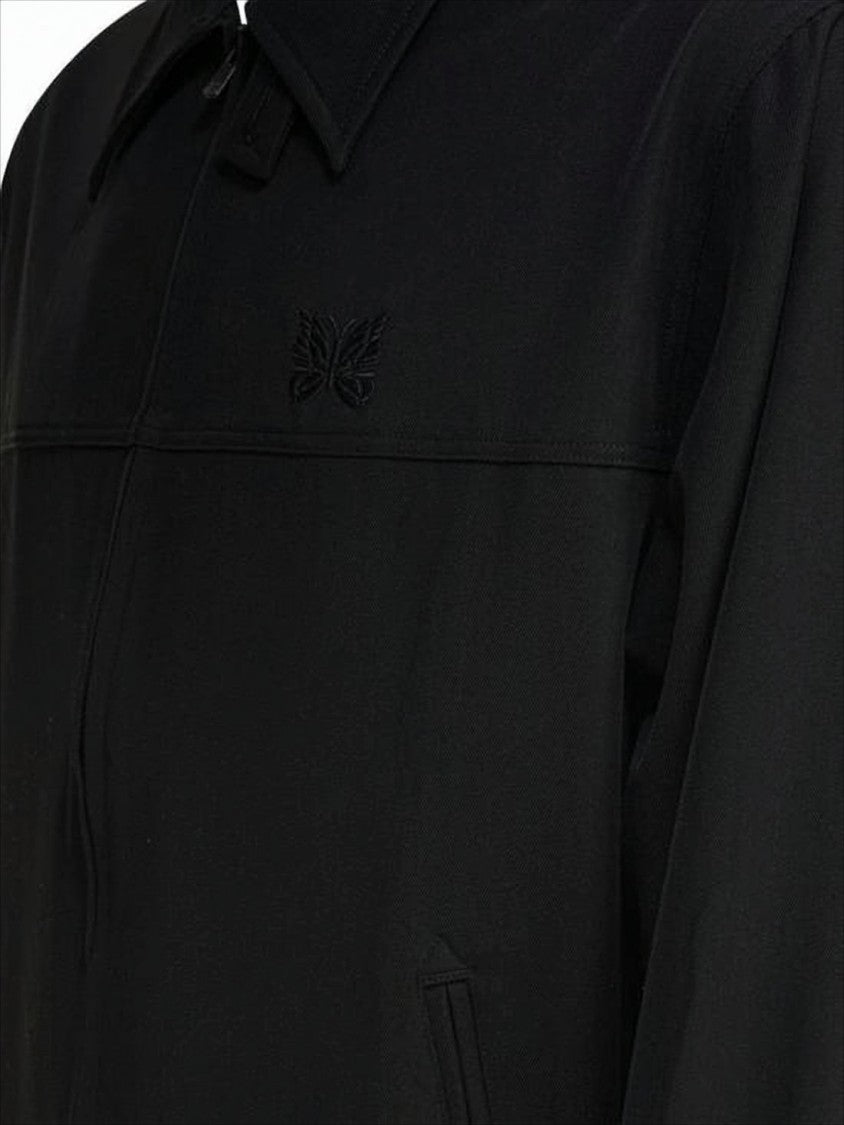 Needles Minimalist Black Jacket With Classic Collar