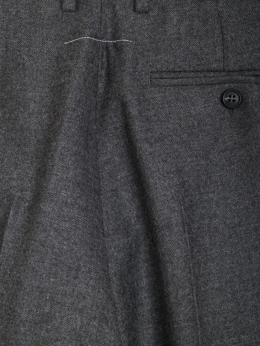 Mm6 By Maison Margiela Wide-Leg High-Waisted Trousers With Front Pleats