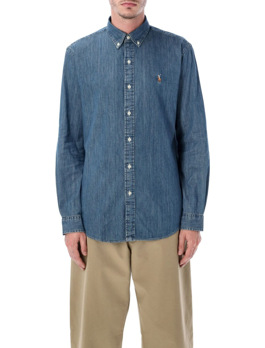 Polo Ralph Lauren Blue Custom-Fit Denim Shirt