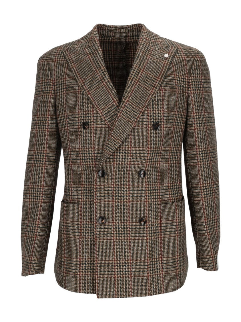 Luigi Bianchi Sartoria Drop 7 Double-Breasted Checkered Blazer