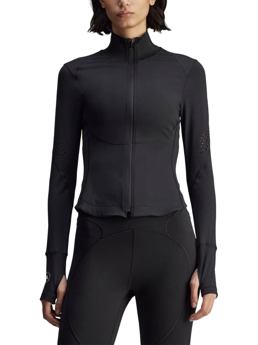 Adidas By Stella Mccartney High-Collar Zip-Up Fitted Sweater