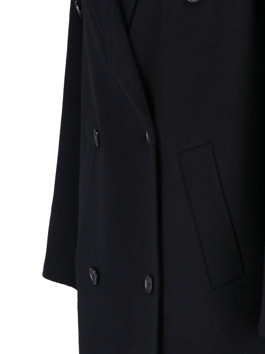 Almada Black Deja Double-Breasted Wool Cashmere Coat