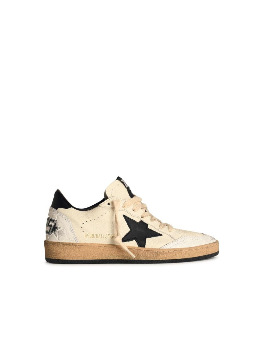 Golden Goose Ball Star' White Leather Sneakers