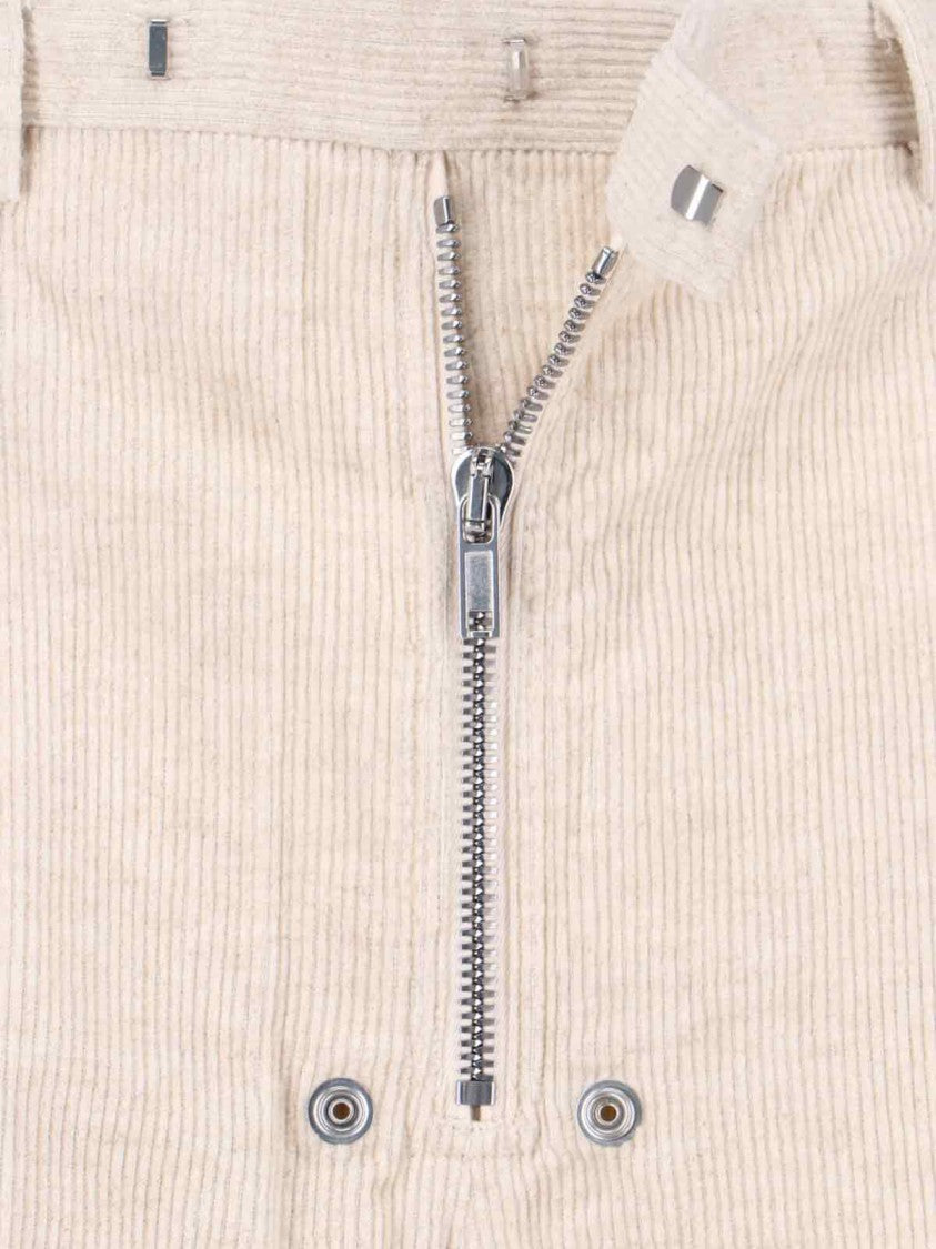 Rick Owens Wide-Leg Corduroy Trousers – Off-White