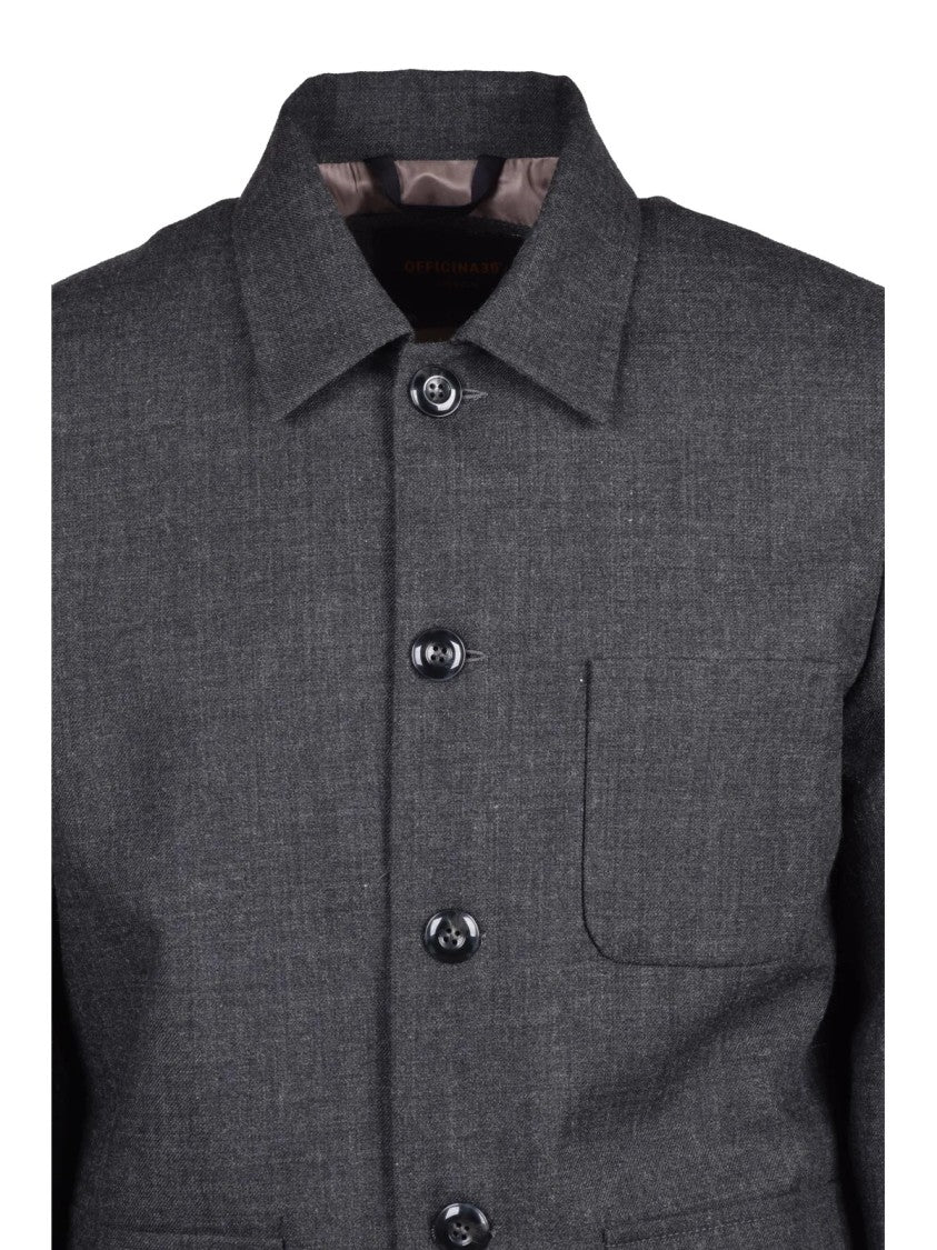 Officina 36 Grey Unlined Wool-Blend Jacket