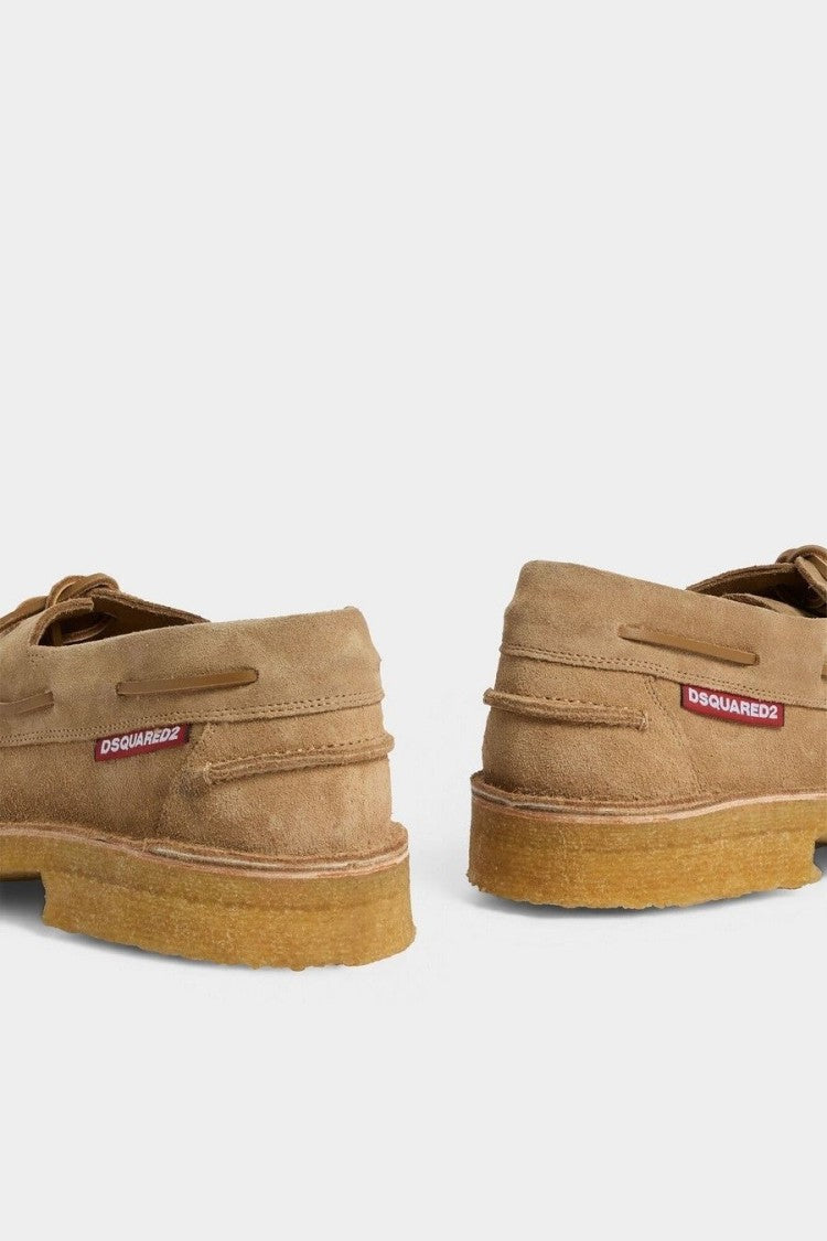 Dsquared2 Beige Neoclassic Suede Boat Shoes