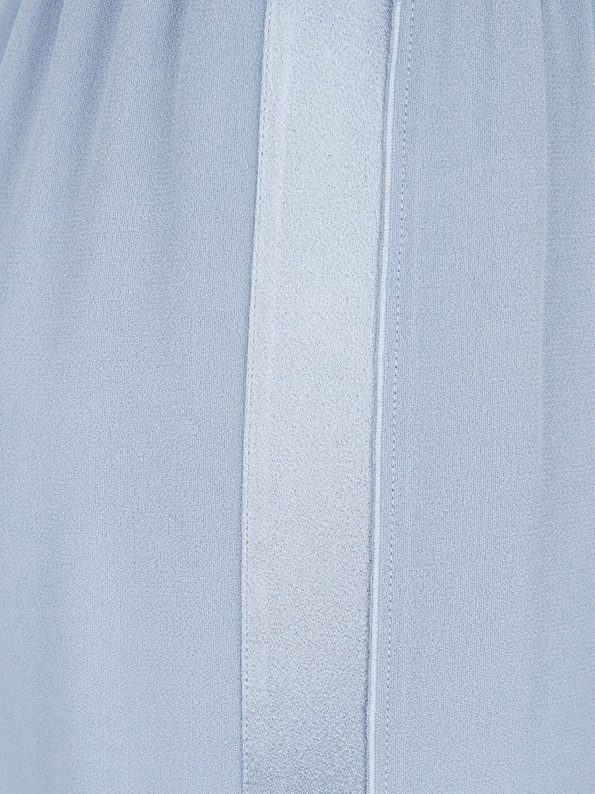 Forte Forte Relaxed-Fit Blue Trousers With Straight Leg Design And Subtle Sheen