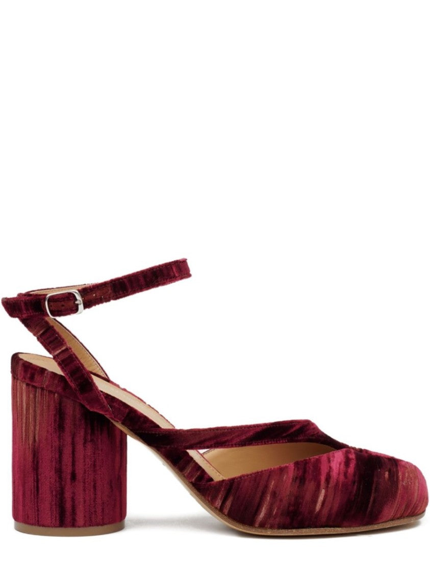 Maison Margiela Burgundy Tabi Chenille Sandals