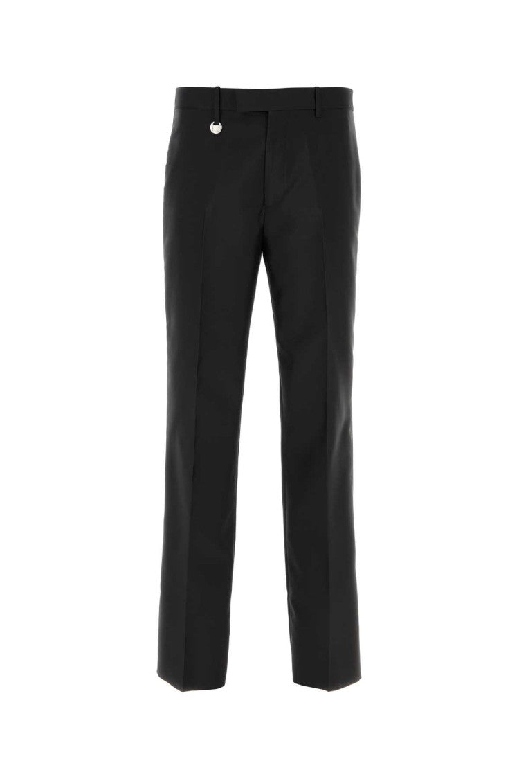 Burberry Black Wool Blend Wide-Leg Pant