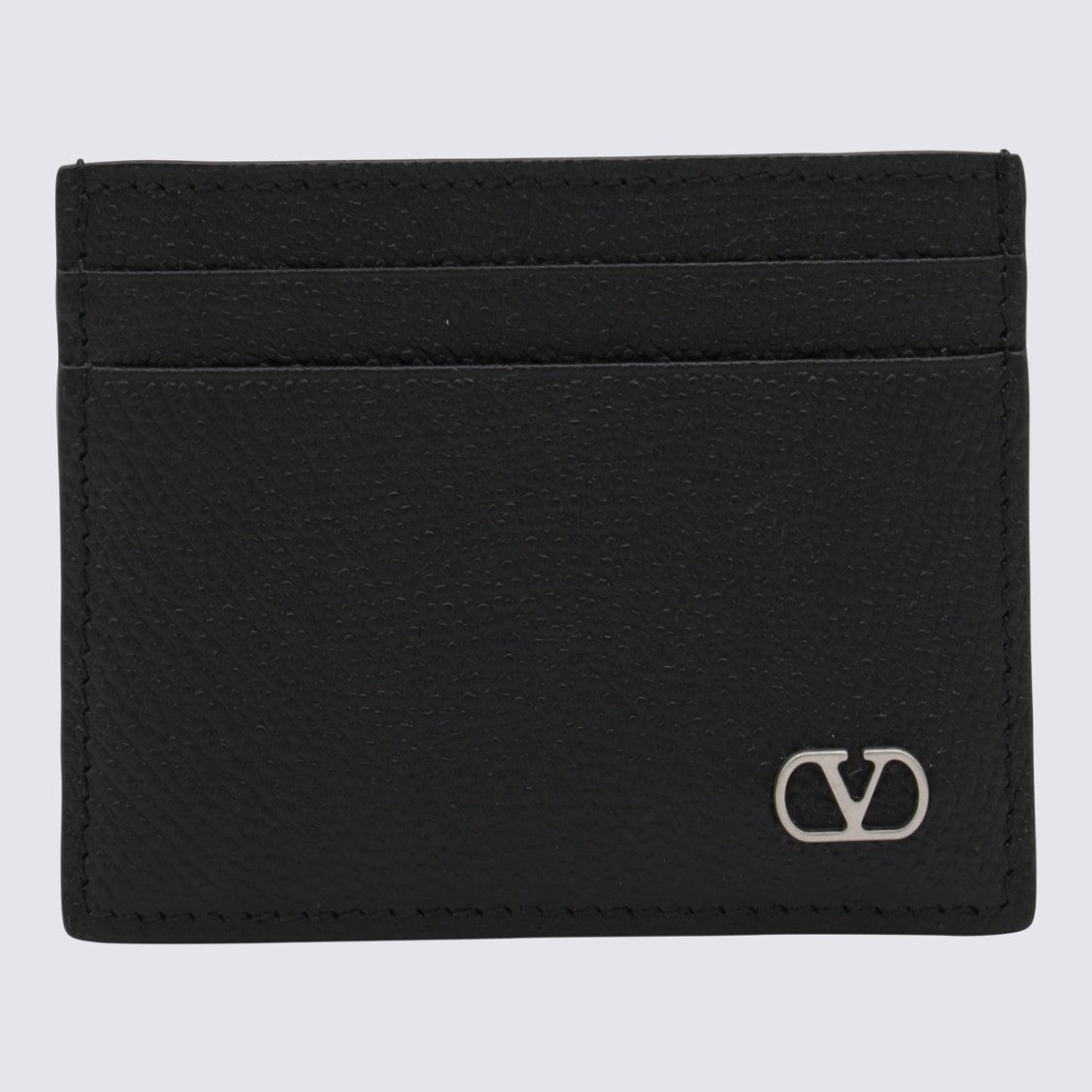 Valentino Garavani Black Wallet With Smooth Texture And Compact Design