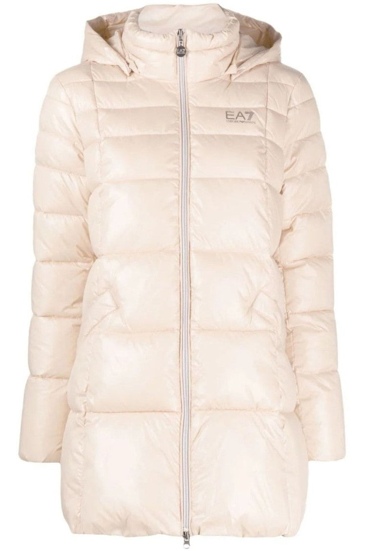 Ea7 Emporio Armani Quilted Puffer Coat With Hood