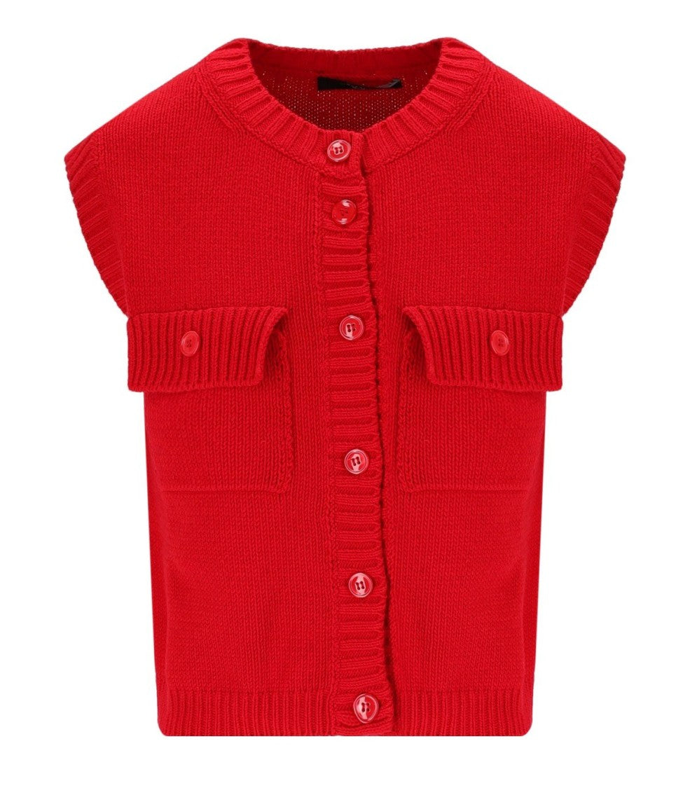 Max Mara Caprara Red Knitted Vest