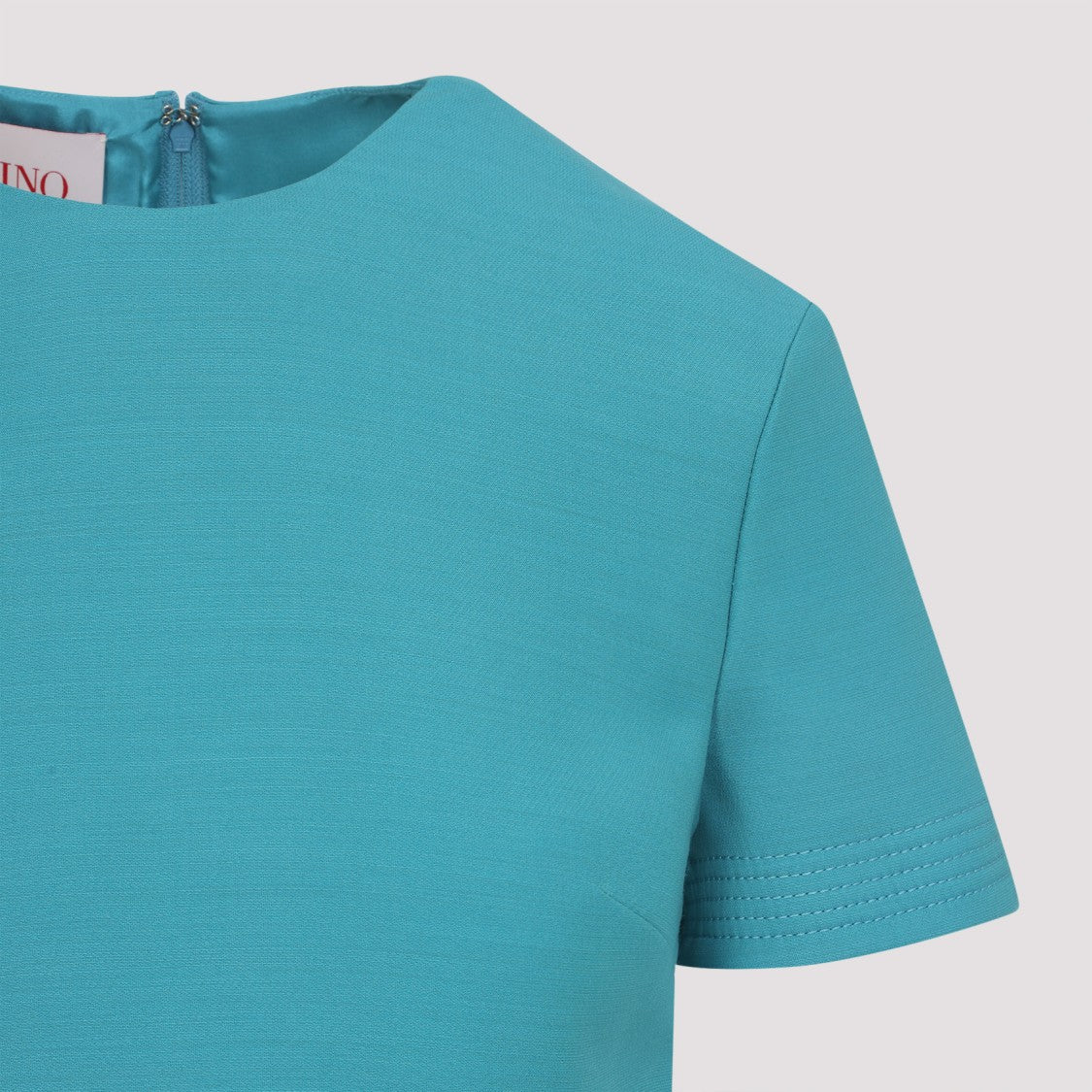 Valentino Light Blue Virgin Wool Mini Dress