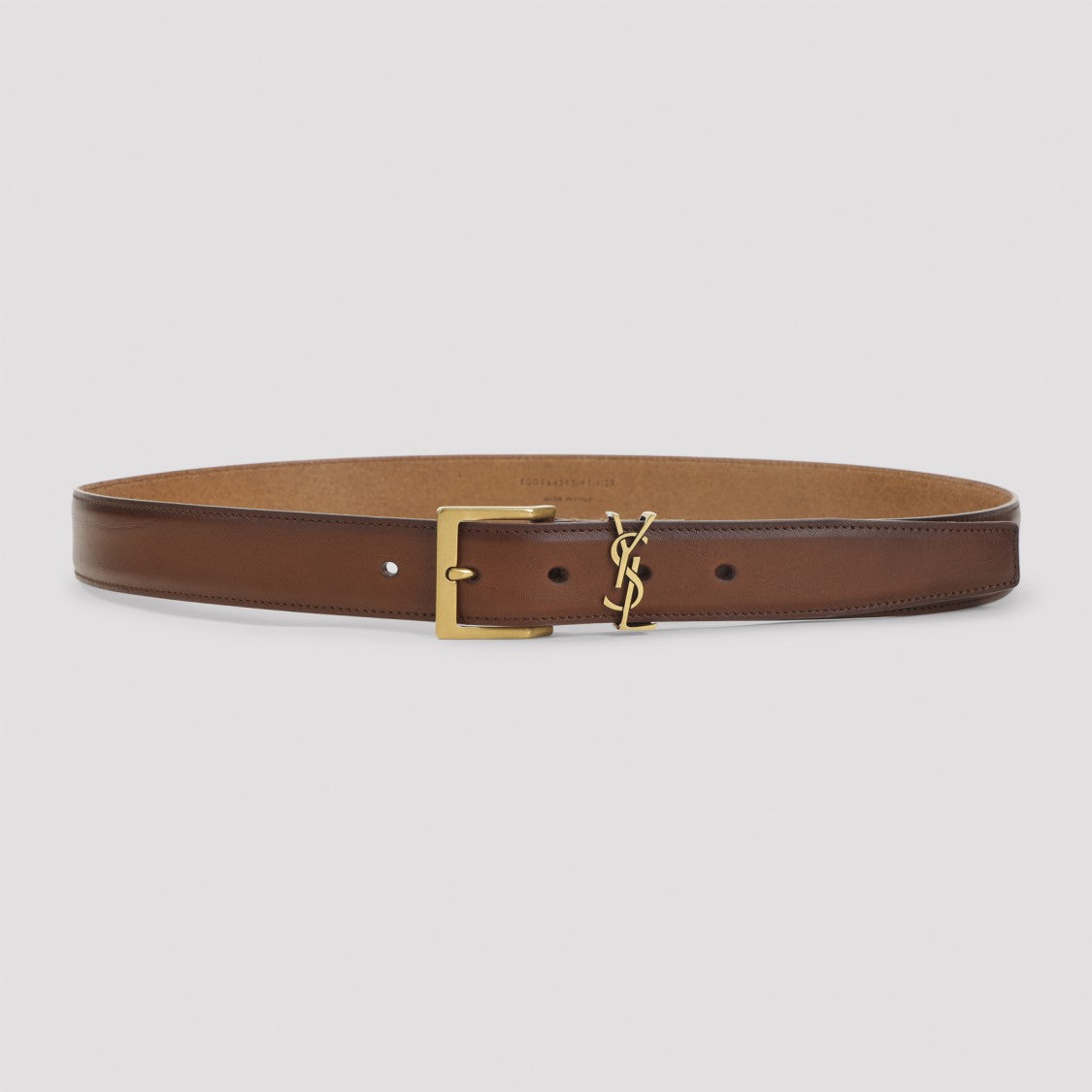 Saint Laurent Smooth Brown Leather Belt