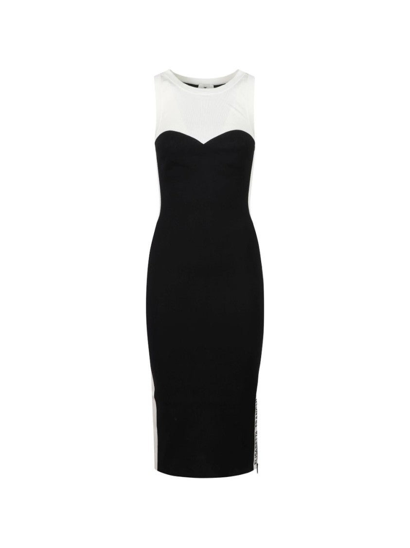Elisabetta Franchi Form-Fitting Sweetheart Neckline Midi Dress