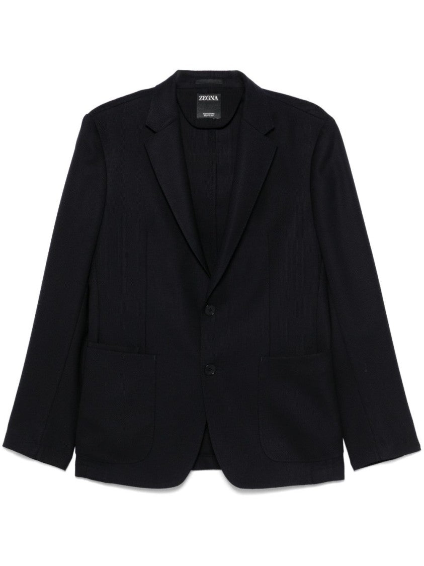 Ermenegildo Zegna Tailored Black Jacket With Dart Detailing And Front Button Fastening