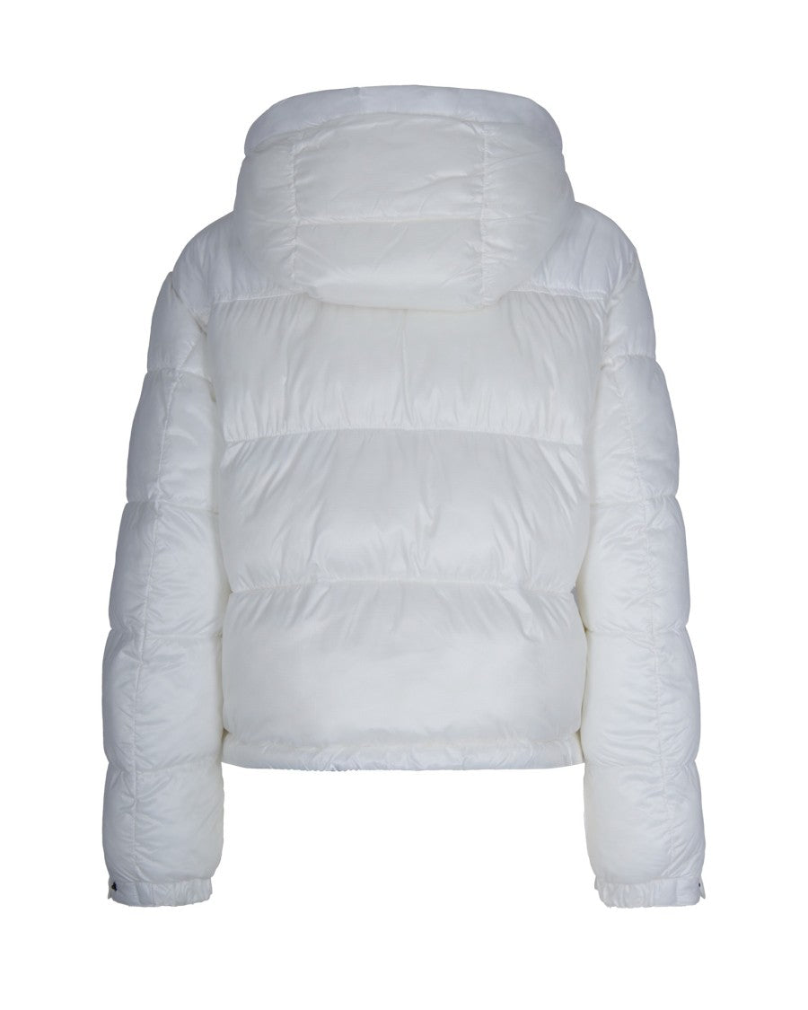 Blauer White Gloria Micro Rip Down Puffer Bomber Jacket