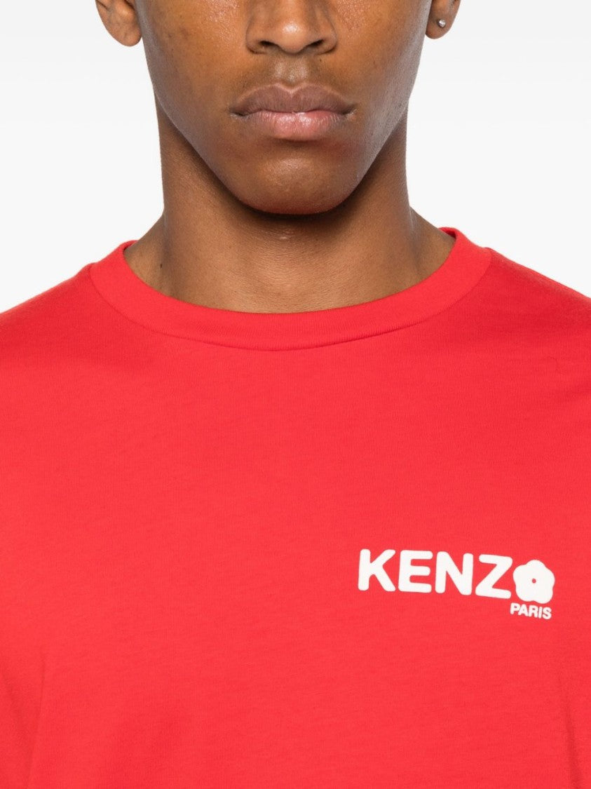 Kenzo Red Paris Lettering Organic Cotton T-Shirt