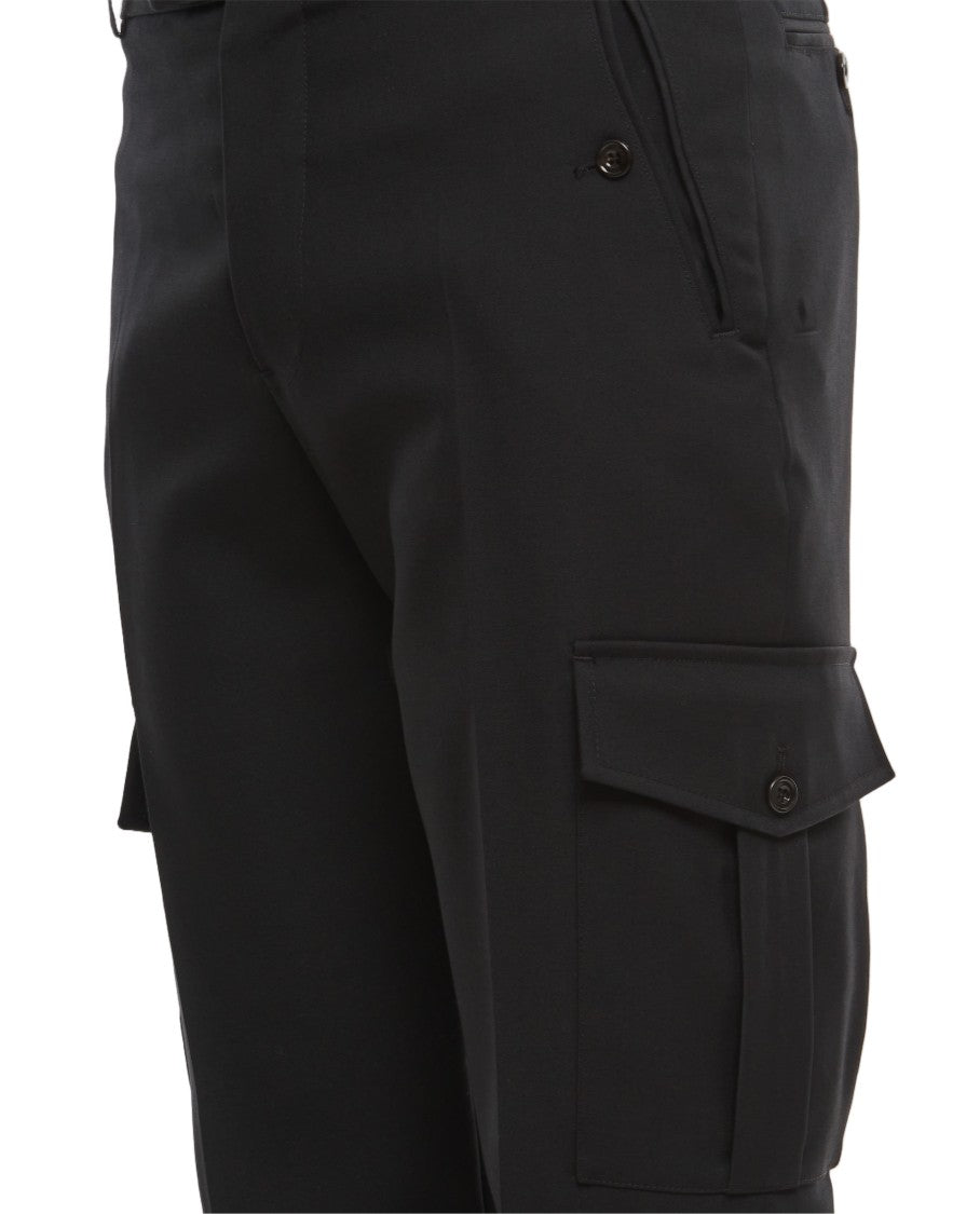 Alexander Mcqueen Straight-Leg Wool Gabardine Trousers With Cargo Pockets