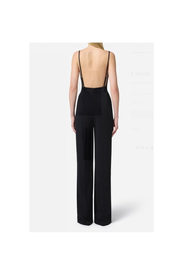 Elisabetta Franchi Lace Bodice Dress With Wide-Leg Trousers