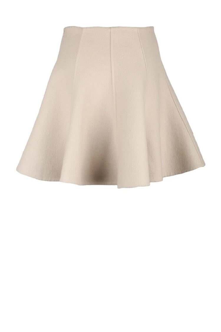 Ermanno Scervino Flared Skirt Virgin Wool - Beige