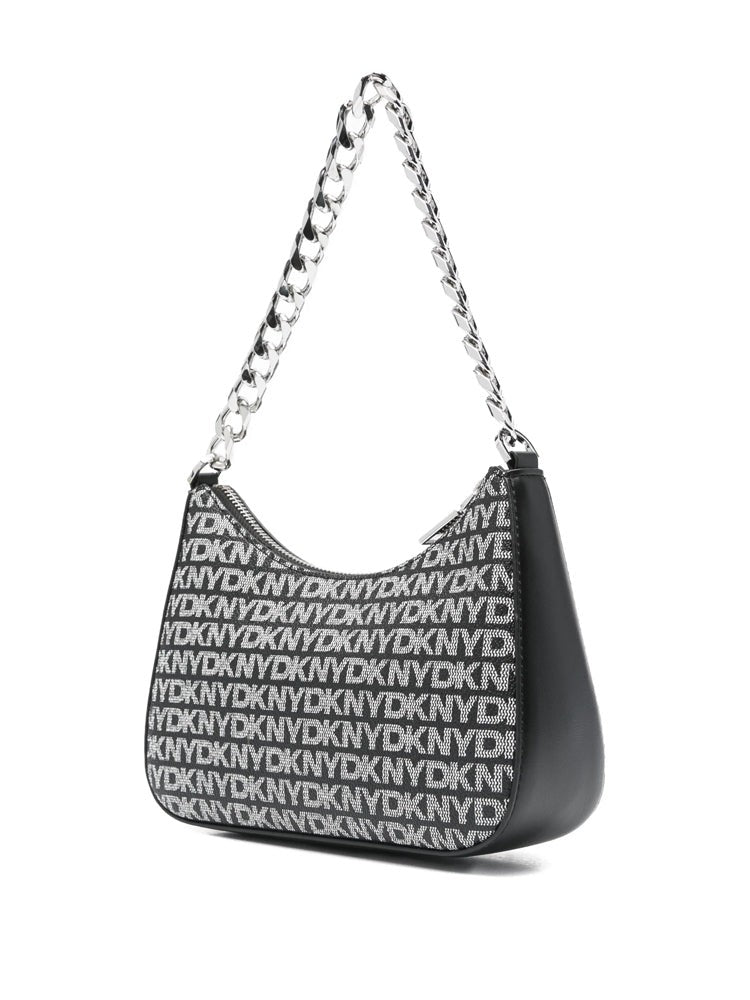 Dkny Compact Curved Crossbody Bag With Logo Pattern