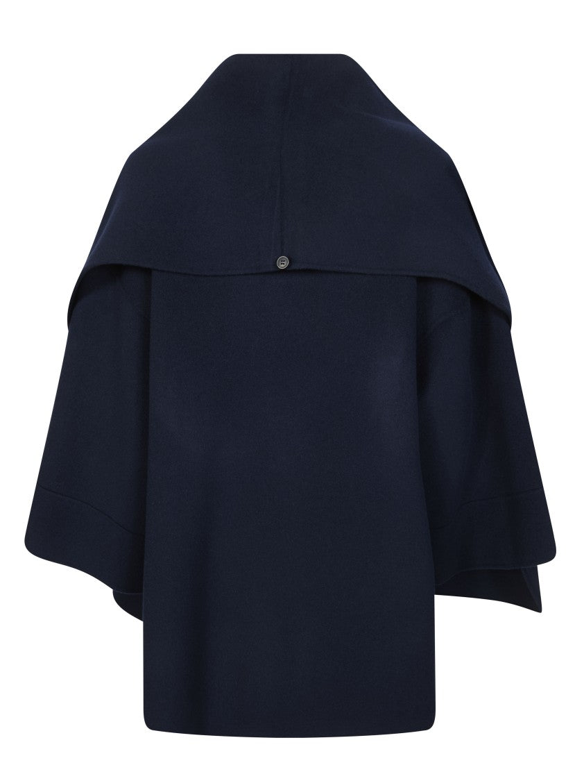 Max Mara Fulcro High Neck Cape Sleeve Coat