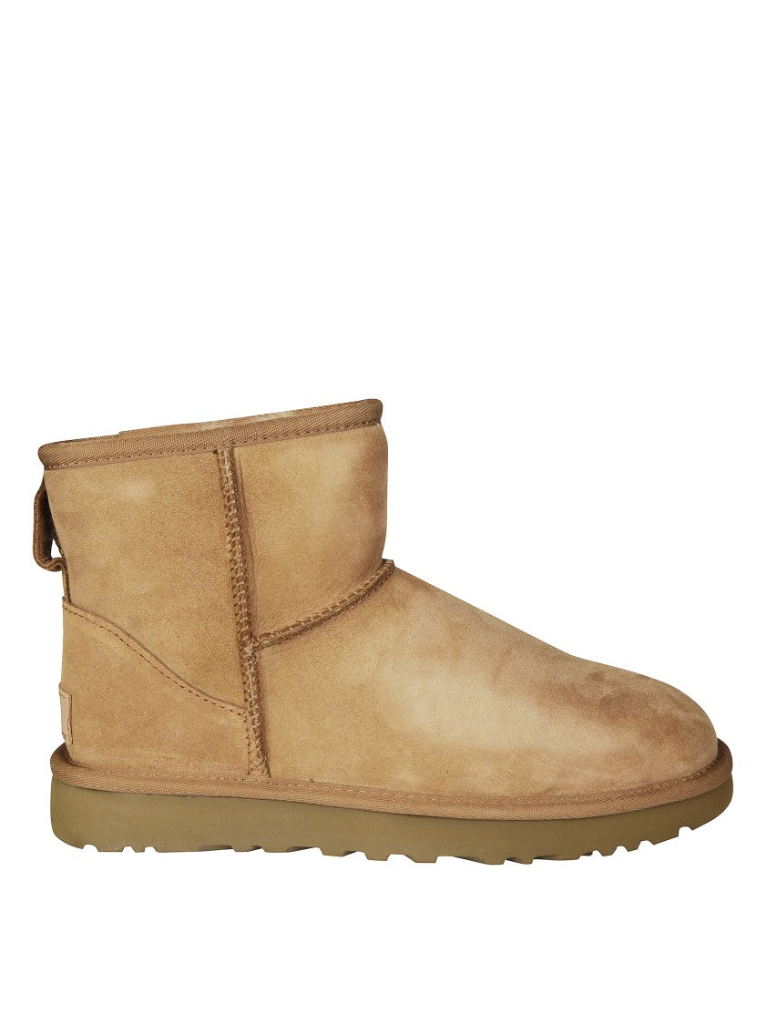 Ugg Plush Mini Short Boots With Rounded Toe